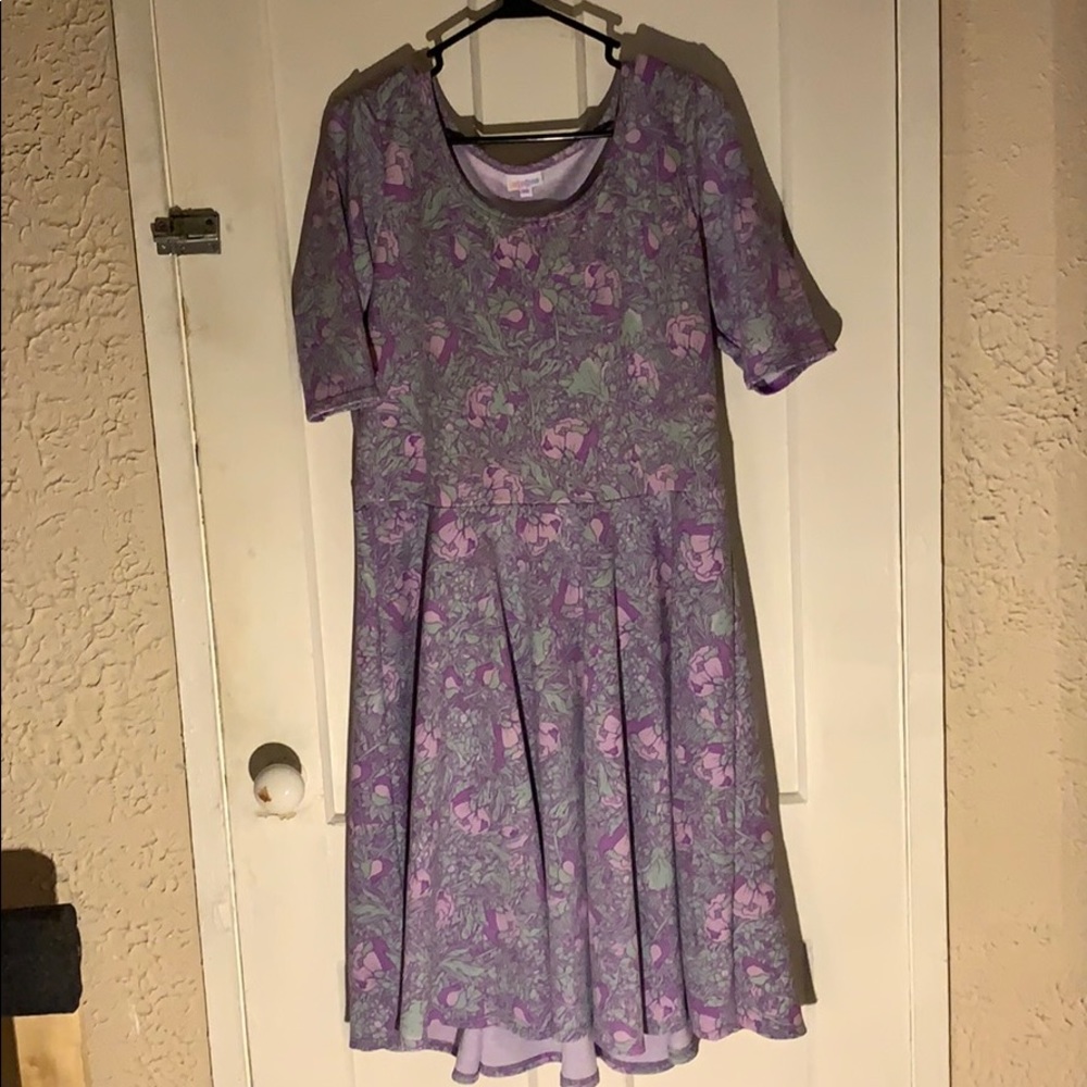 Lulroe Nicole 3xl purple floral stretch dress